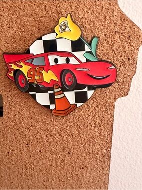 Loungefly Red Lightning McQueen Kids Pin with Black & White Check